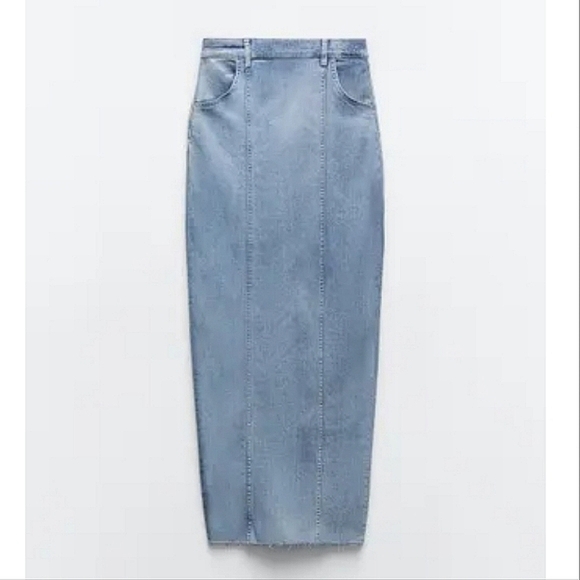 Zara denim midi skirt blue Size XS S M XL - Picture 12 of 17